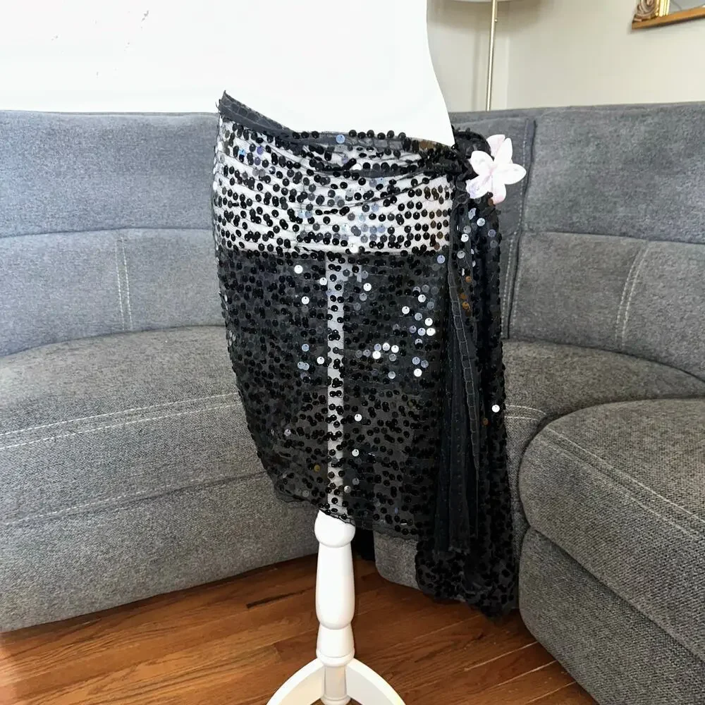 Vintage black sequin wrap